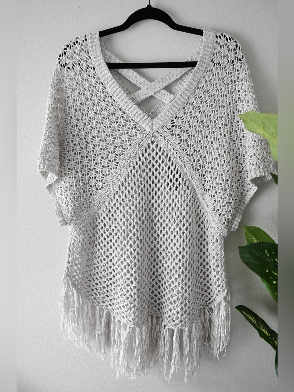 Michael Stars Grey Crochet Cover Up
